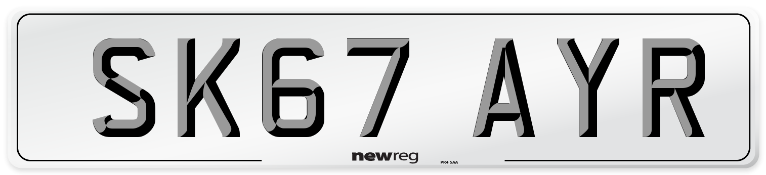 SK67 AYR Number Plate from New Reg